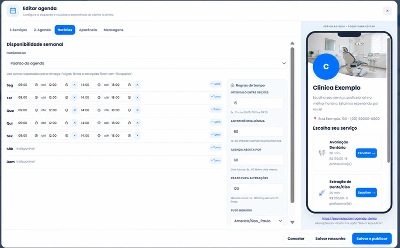 Disponibilidade no OibotCRM